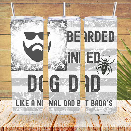 Ready to Use - Tumbler Wraps - Vinyl or Sublimation - Bearded Dad - TW100776