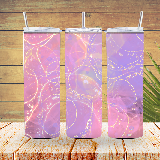 Ready to Use - Sublimation or Vinyl - Tumbler Wraps  -  Purple Ink Pattern- TW100161