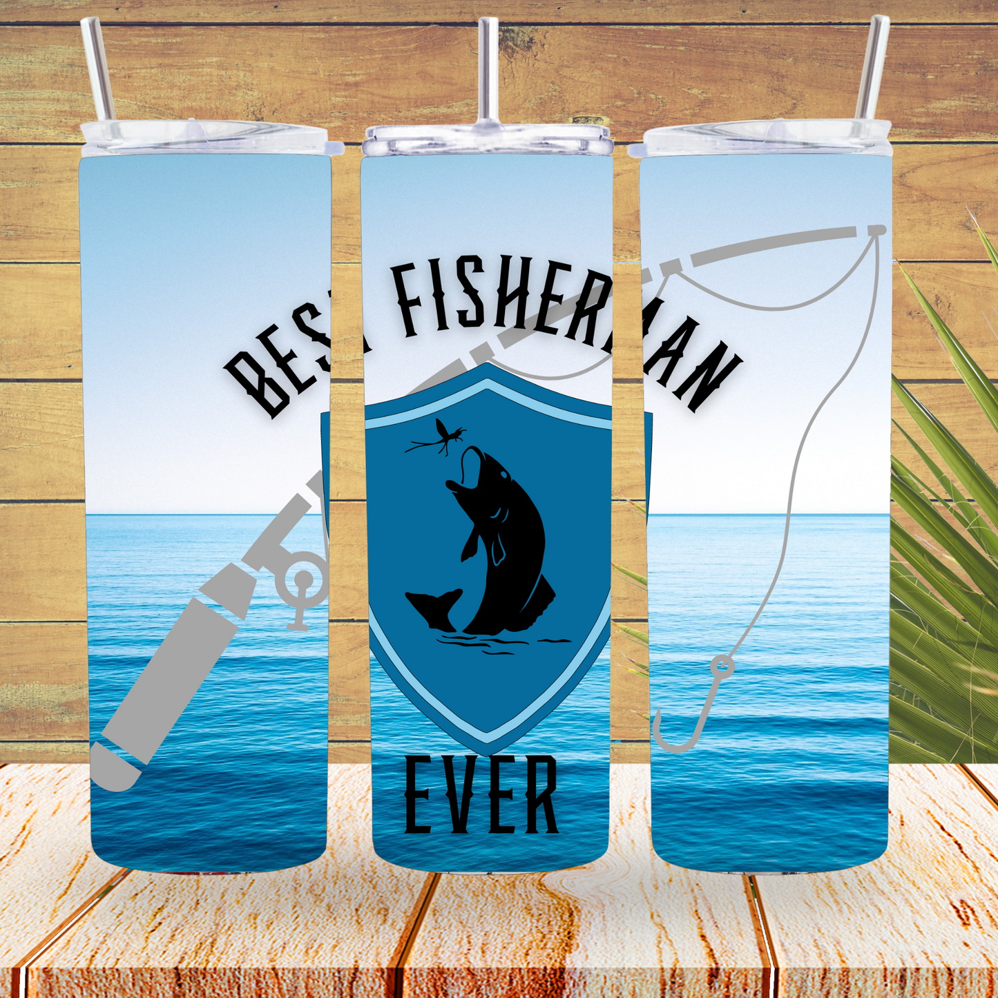 Ready to Use - Tumbler Wraps - Vinyl or Sublimation - Best Fisherman Ever - TW100771