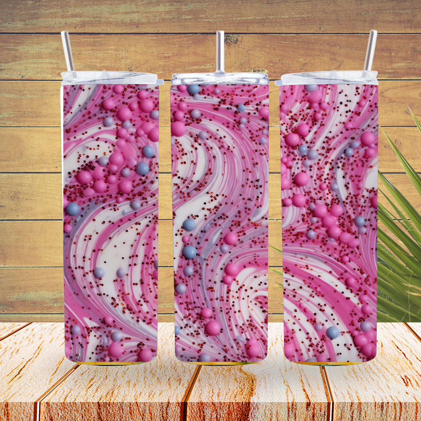 Ready to Use - Sublimation or Vinyl - Tumbler Wraps  - Ice Cream Elderberry - TW100169