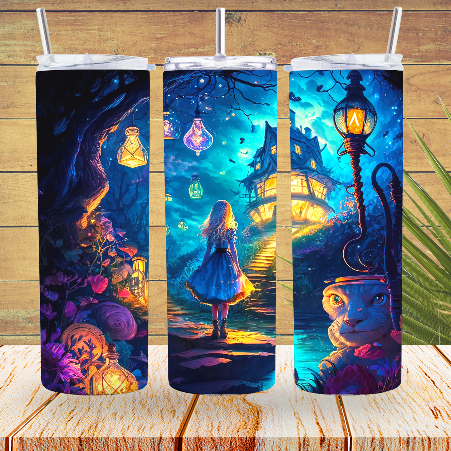 Ready to Use - Tumbler Wraps - Vinyl or Sublimation - Mystical Alice - TW100785