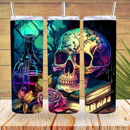 Ready to Use - Tumbler Wraps - Vinyl or Sublimation - Mystical Skull - TW100784