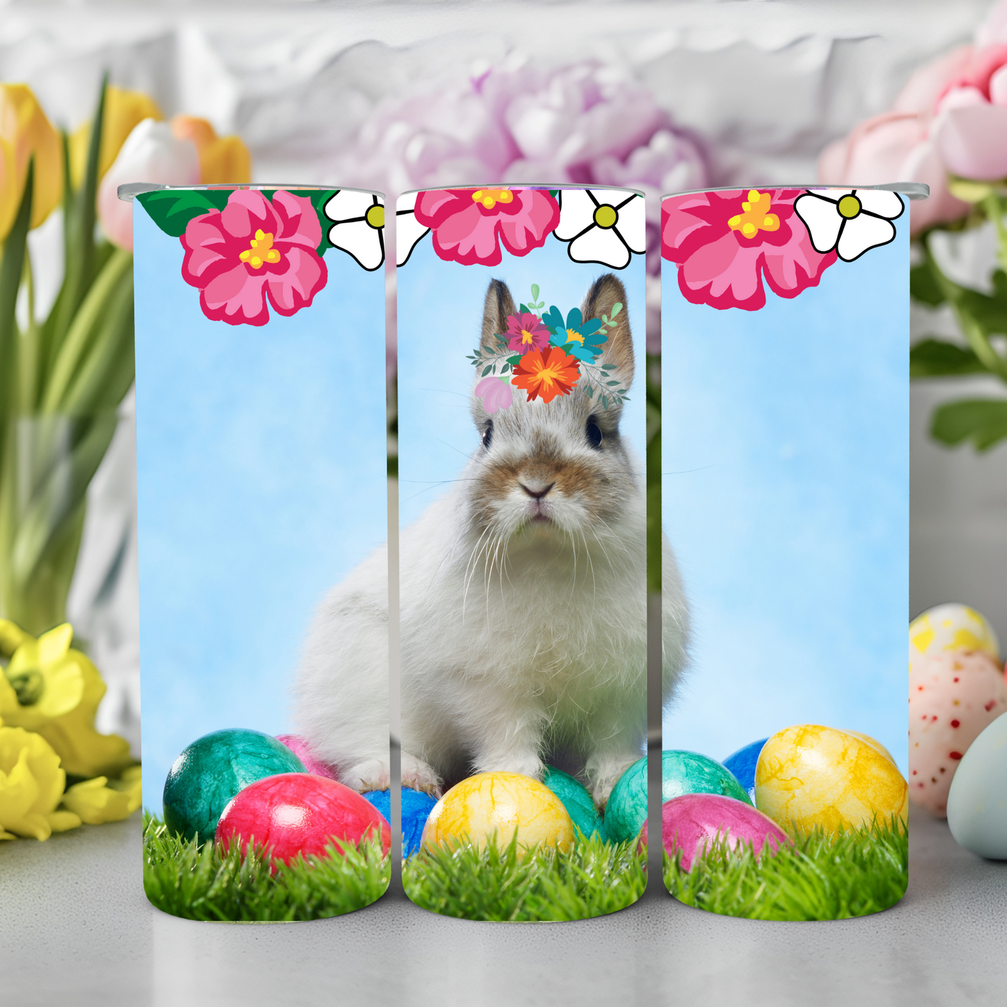 Ready to Use - Tumbler Wraps - Vinyl or Sublimation - Easter Bunny- TW100943