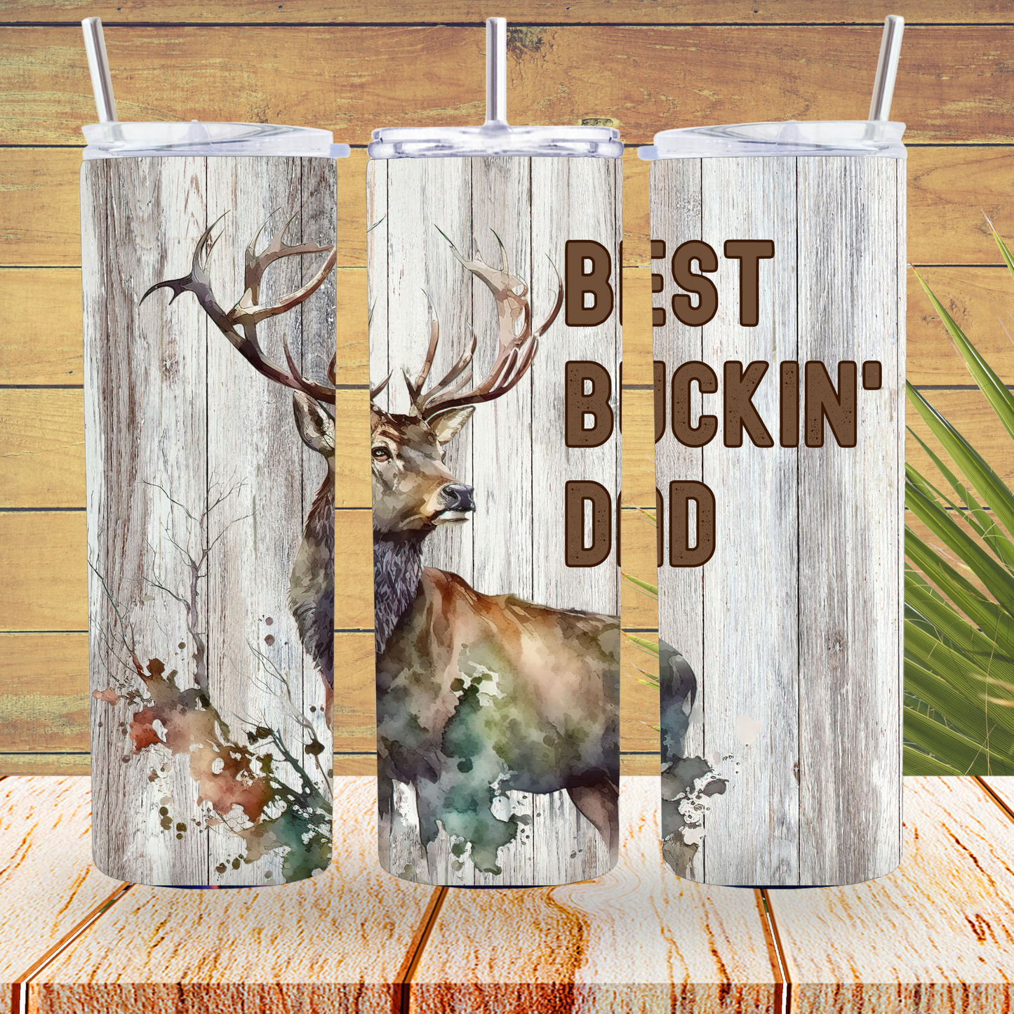 Ready to Use - Tumbler Wraps - Vinyl or Sublimation - Best Buckin Dad - TW100765