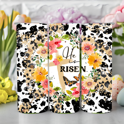 Ready to Use - Tumbler Wraps - Vinyl or Sublimation - He Is Risen- TW100942