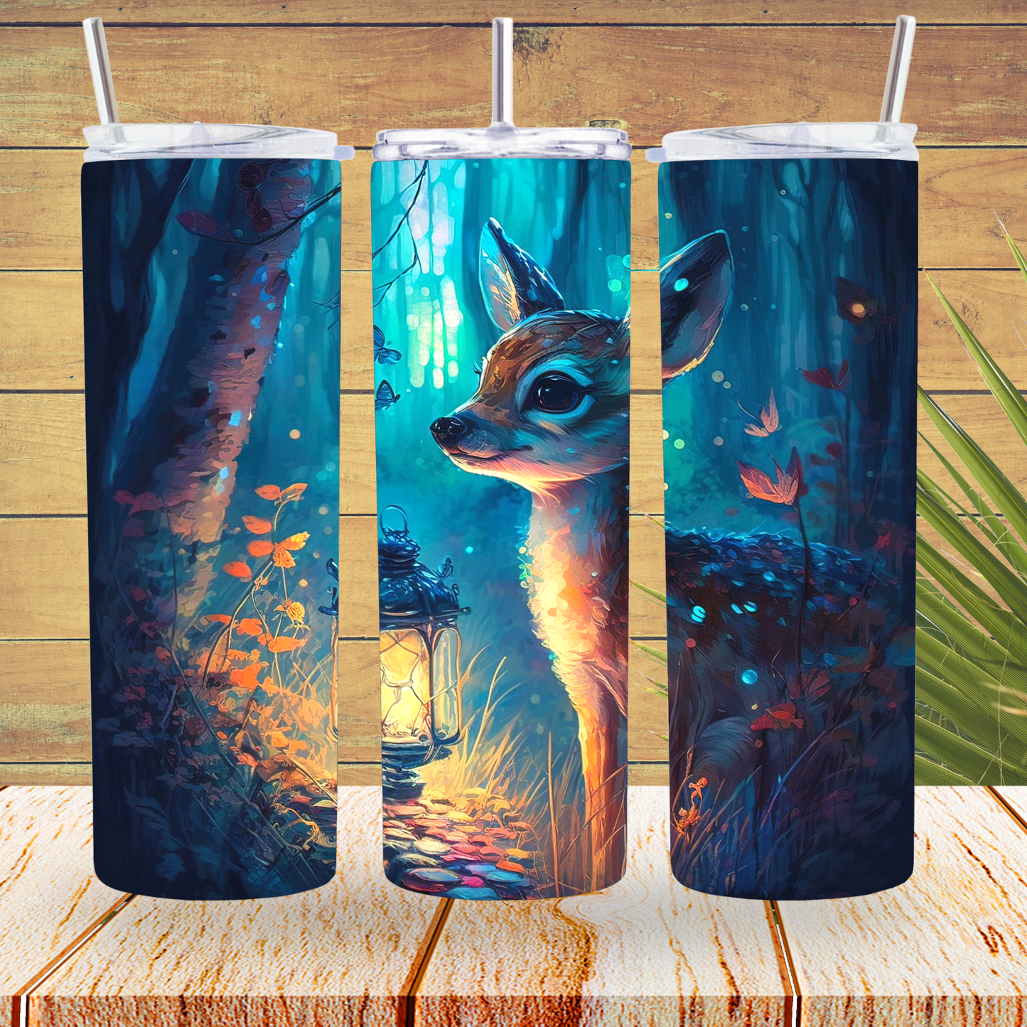 Ready to Use - Tumbler Wraps - Vinyl or Sublimation - Mystical Deer - TW100778