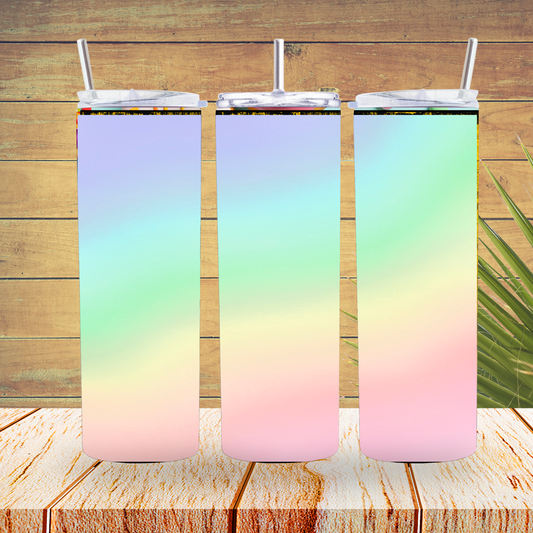 Ready to Use - Sublimation or Vinyl - Tumbler Wraps  - Rainbow - TW100182