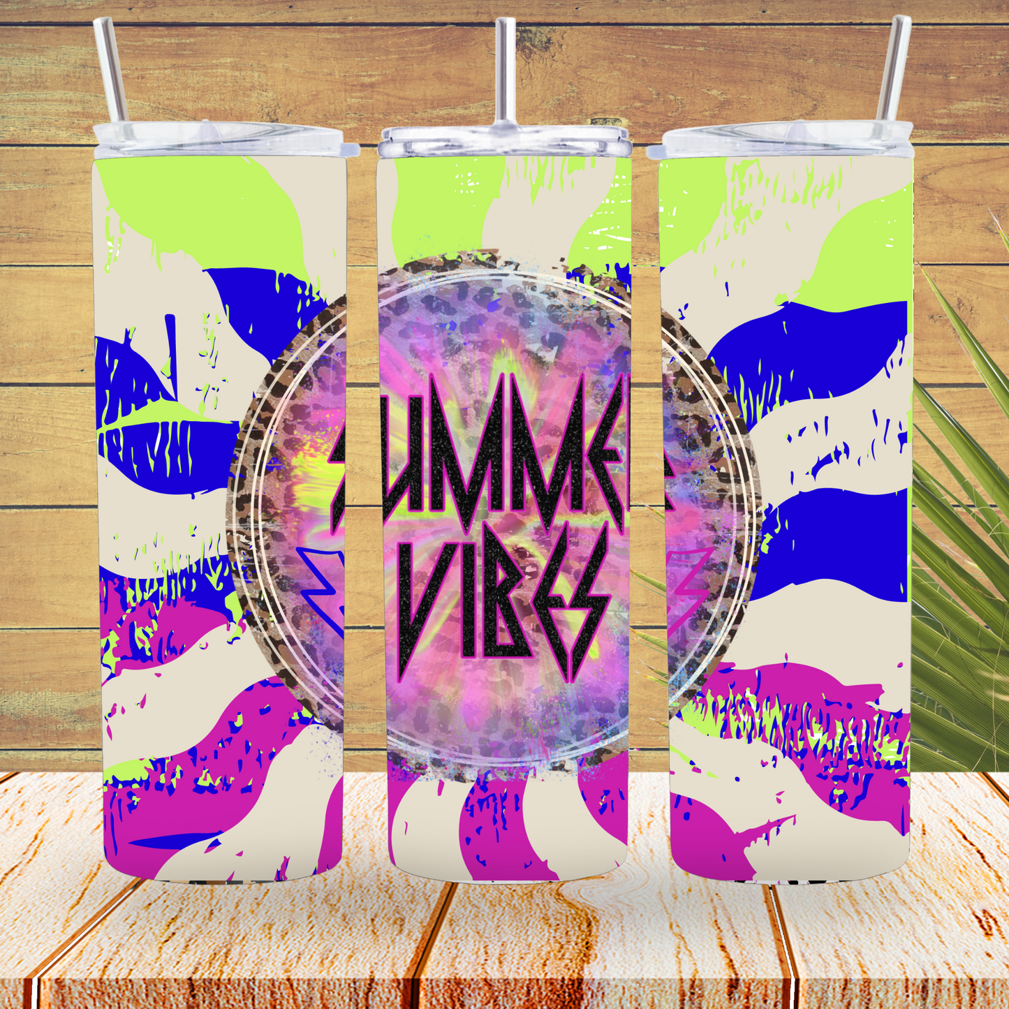 Ready to Use - Tumbler Wraps - Vinyl or Sublimation - Summer Vibes - TW100793