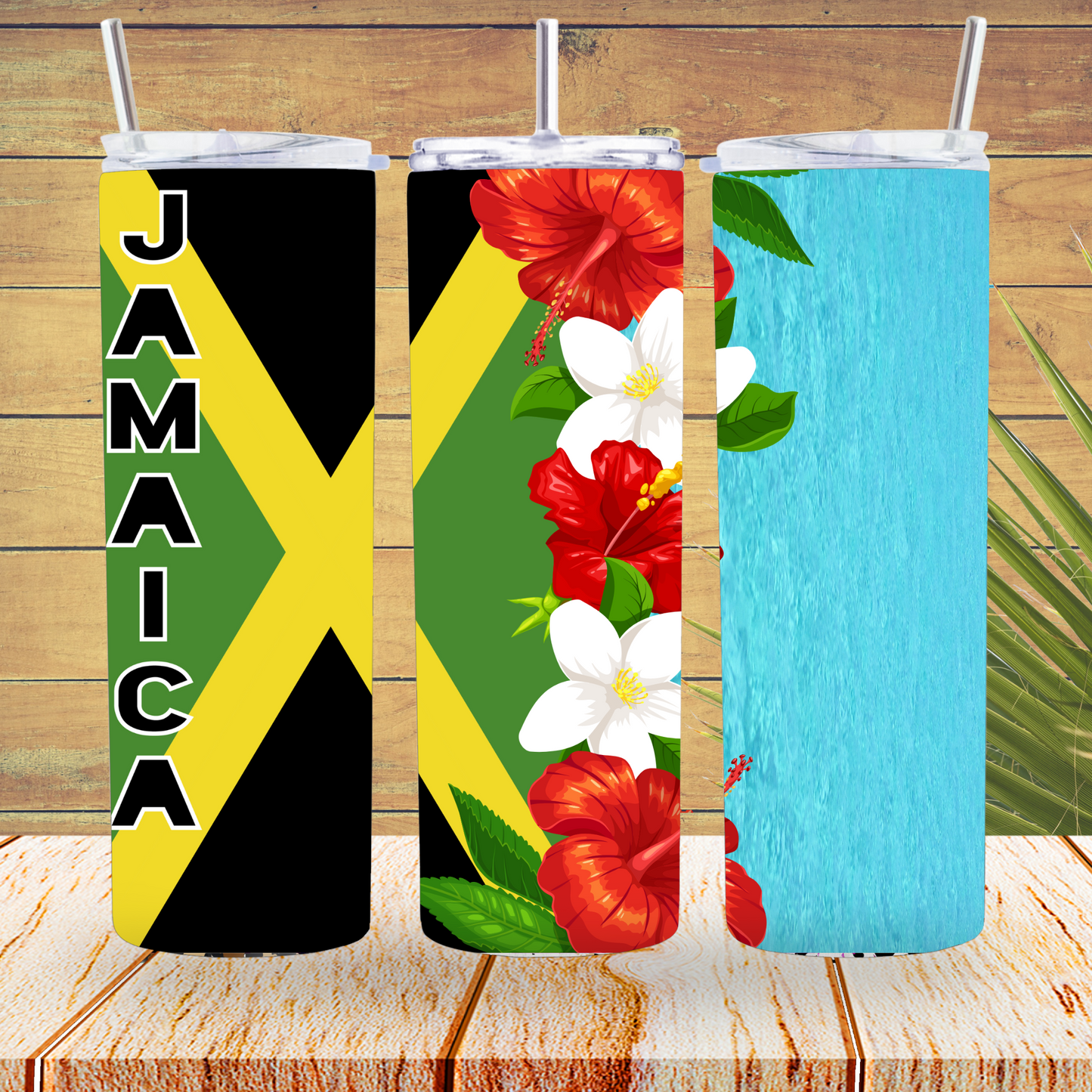 Ready to Use - Tumbler Wraps - Vinyl or Sublimation - Jamaica - TW100804