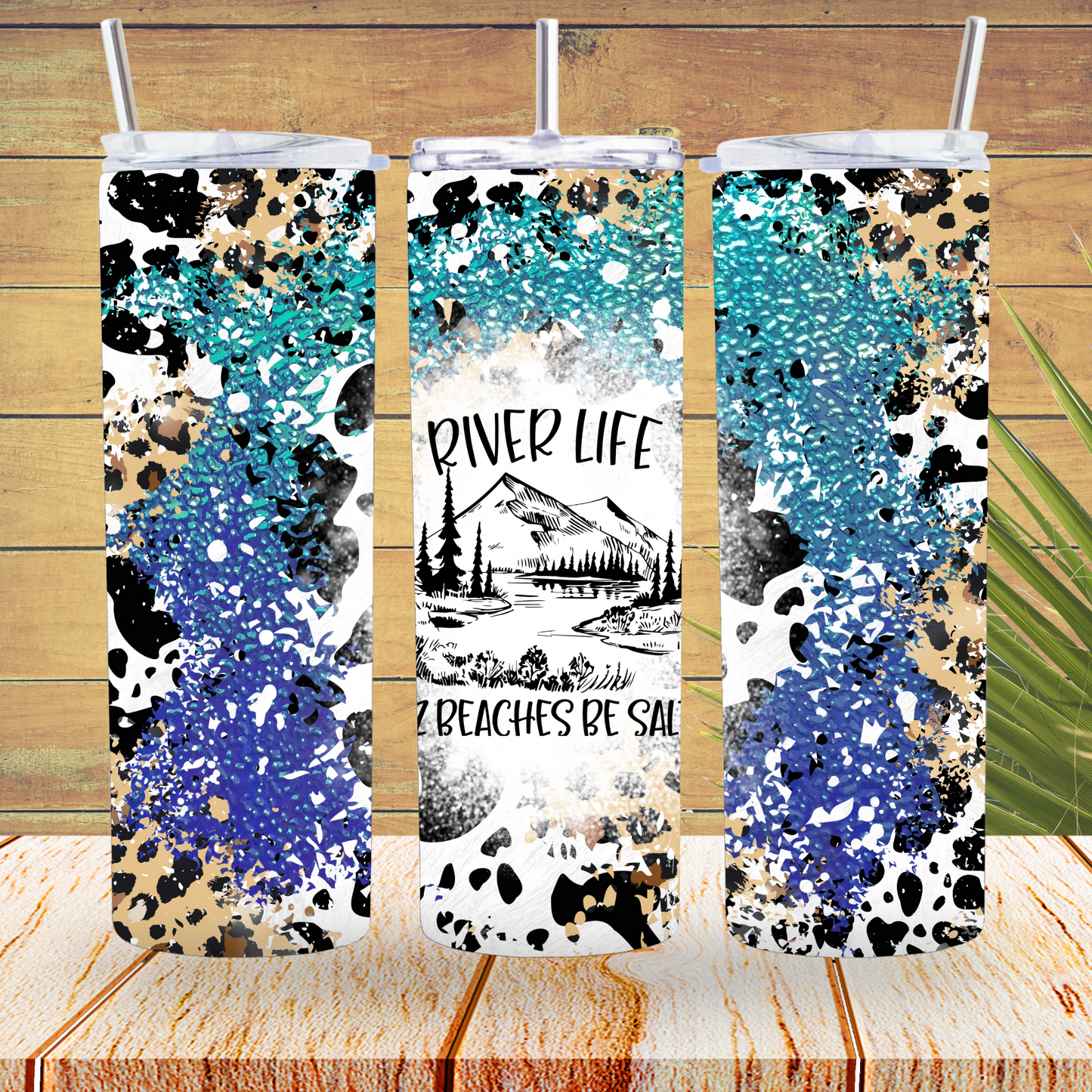 Ready to Use - Tumbler Wraps - Vinyl or Sublimation - River Life - TW100791