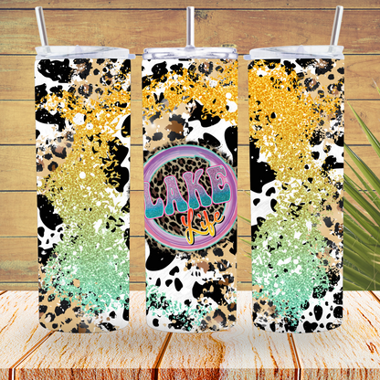 Ready to Use - Tumbler Wraps - Vinyl or Sublimation - Lake Life Glitter - TW100805