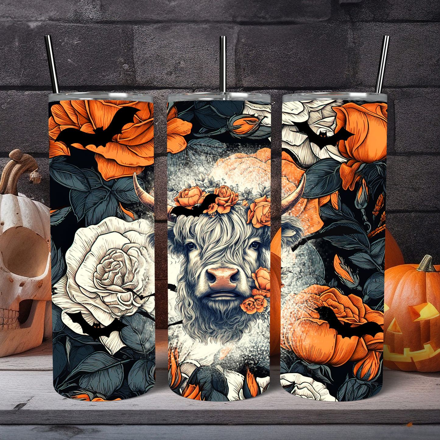 Ready to Use - Tumbler Wraps - Vinyl or Sublimation - Halloween - TW100858