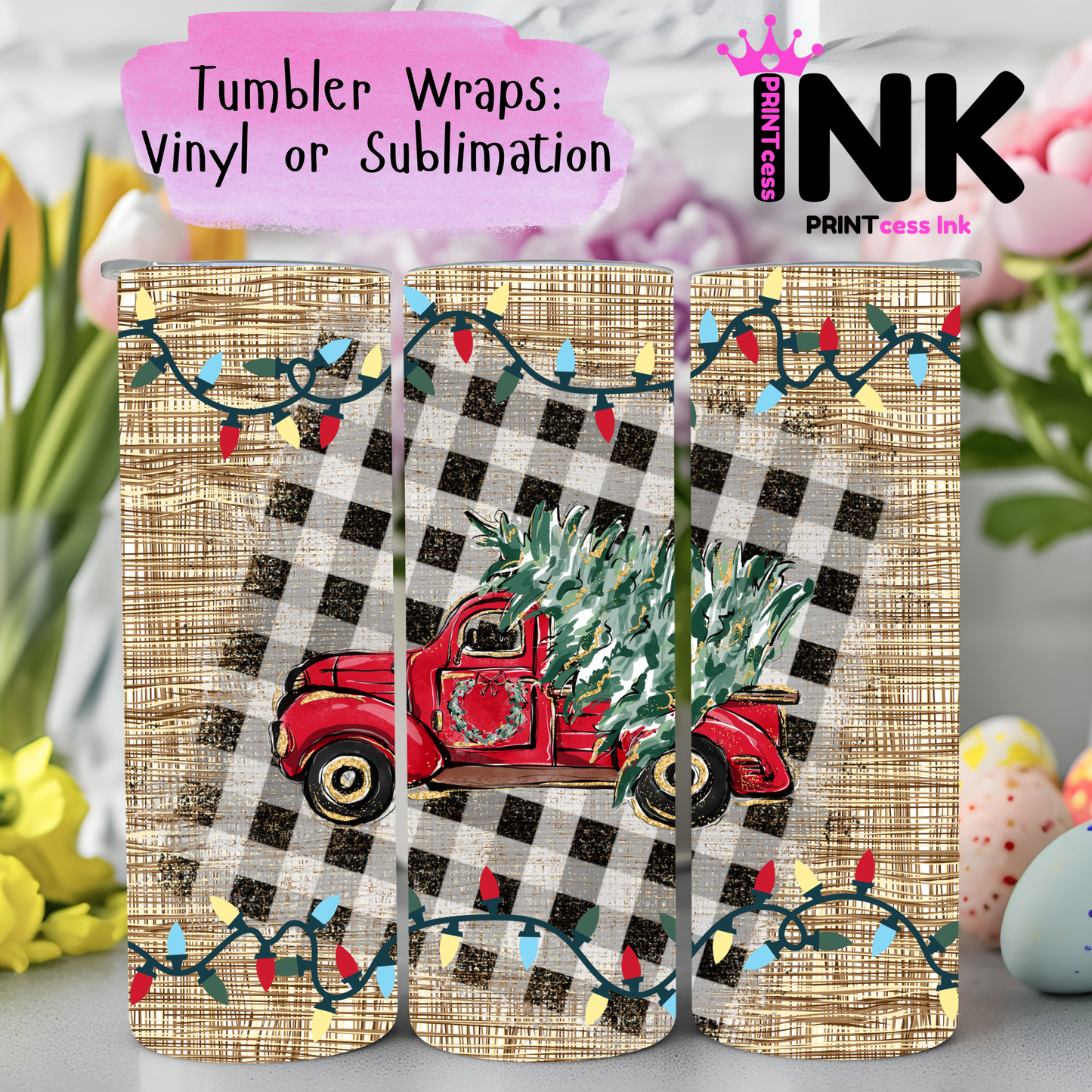Ready to Use - Tumbler Wraps - Vinyl or Sublimation - Christmas - TW100994