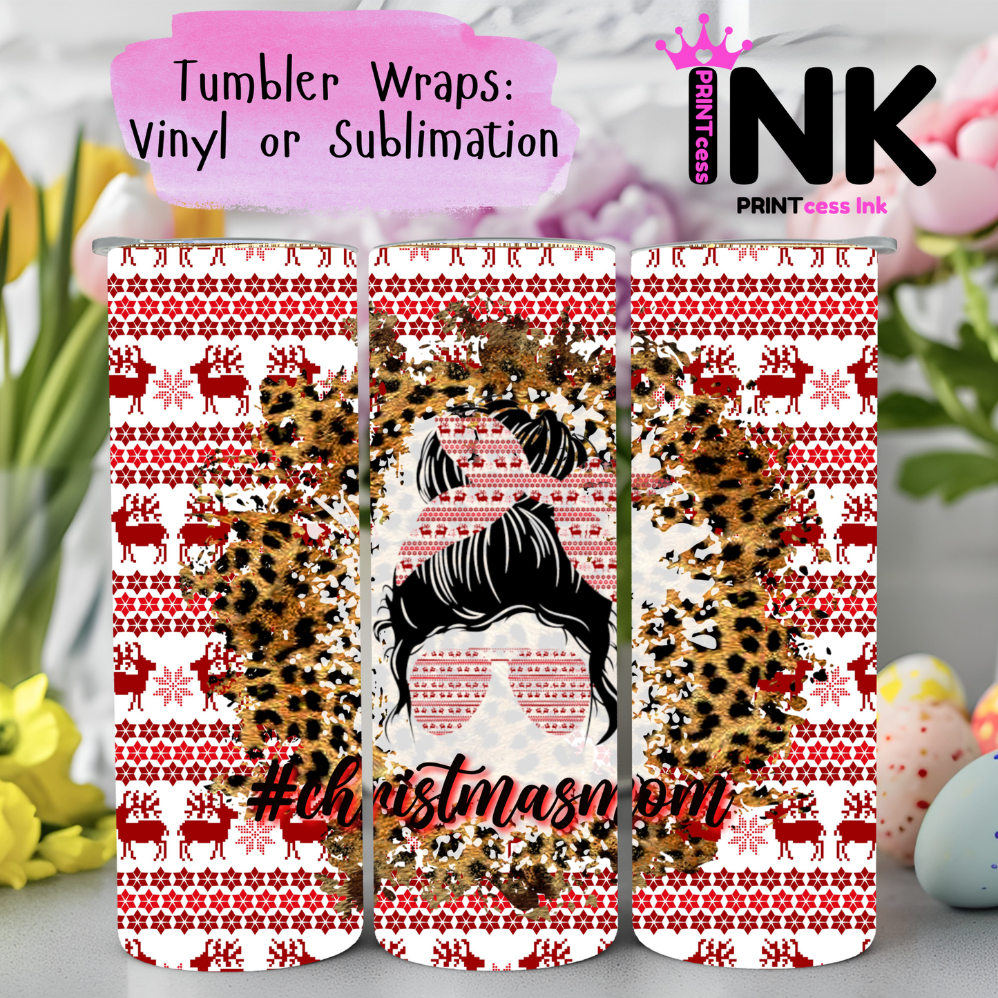Ready to Use - Tumbler Wraps - Vinyl or Sublimation - Christmas - TW100992