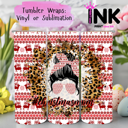 Ready to Use - Tumbler Wraps - Vinyl or Sublimation - Christmas - TW100992