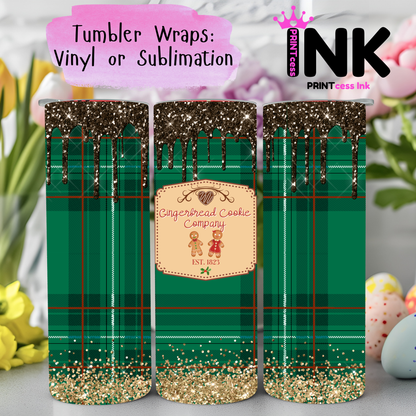 Ready to Use - Tumbler Wraps - Vinyl or Sublimation - Christmas - TW100991