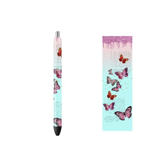 Pen Wrap Vinyl Prints - Butterfly - P100001 - Cutey K Blanks