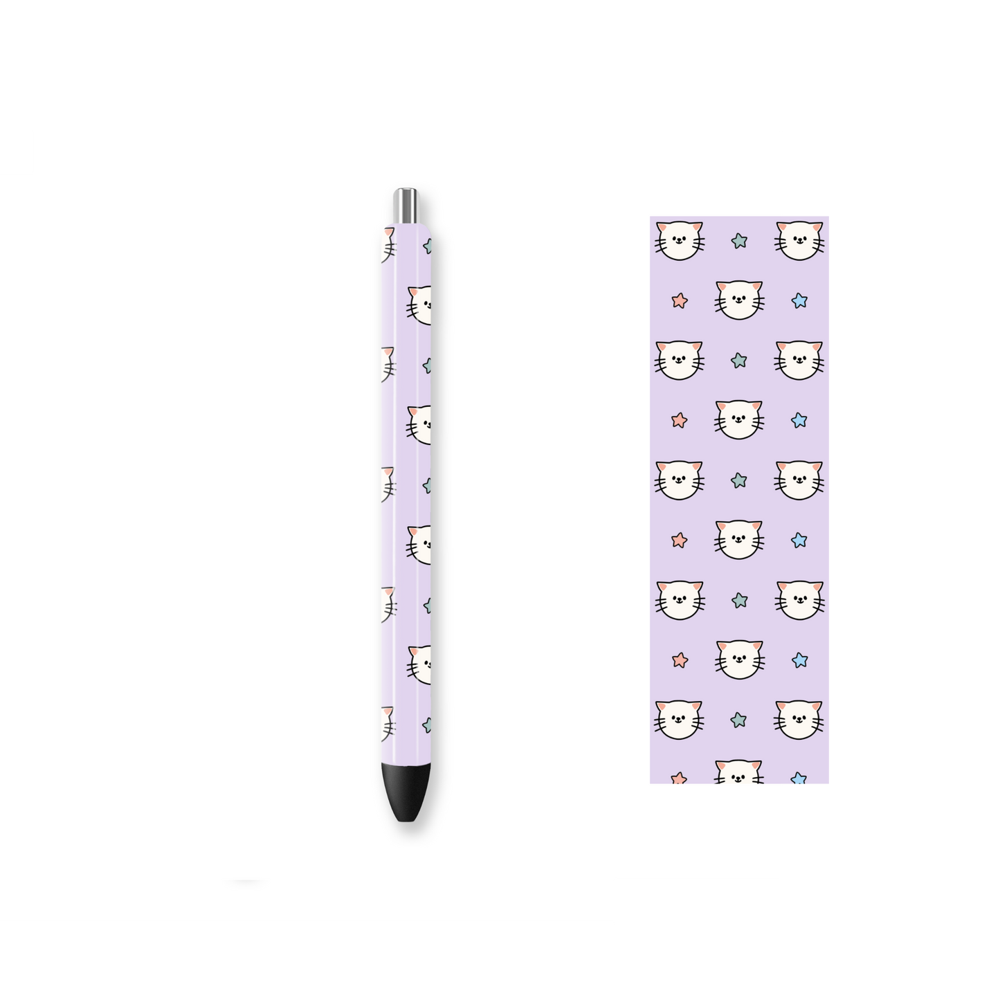 Pen Wrap Vinyl Prints - Cat - P100013 - Cutey K Blanks