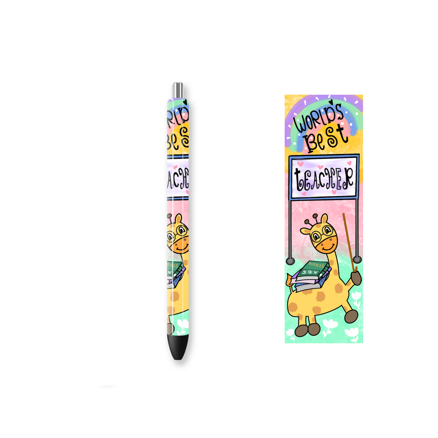 Pen Wrap Vinyl Prints - Worlds Best Teacher - P100019 - Cutey K Blanks