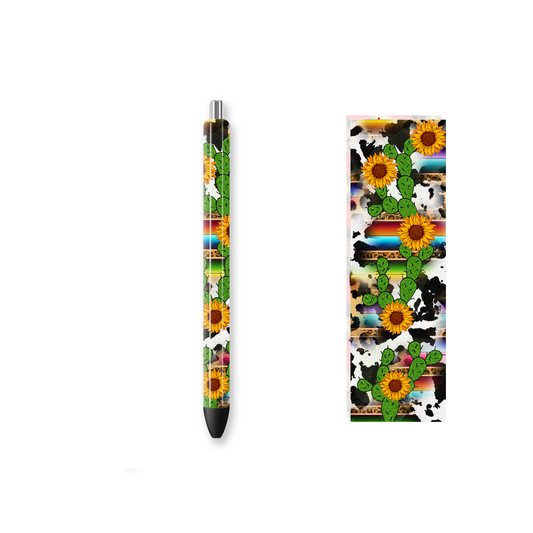 Pen Wrap Vinyl Prints - Western Sunflower - P100029 - Cutey K Blanks