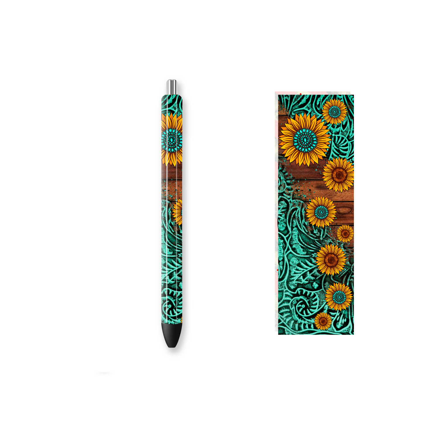 Pen Wrap Vinyl Prints - Western Sunflower - P100030 - Cutey K Blanks