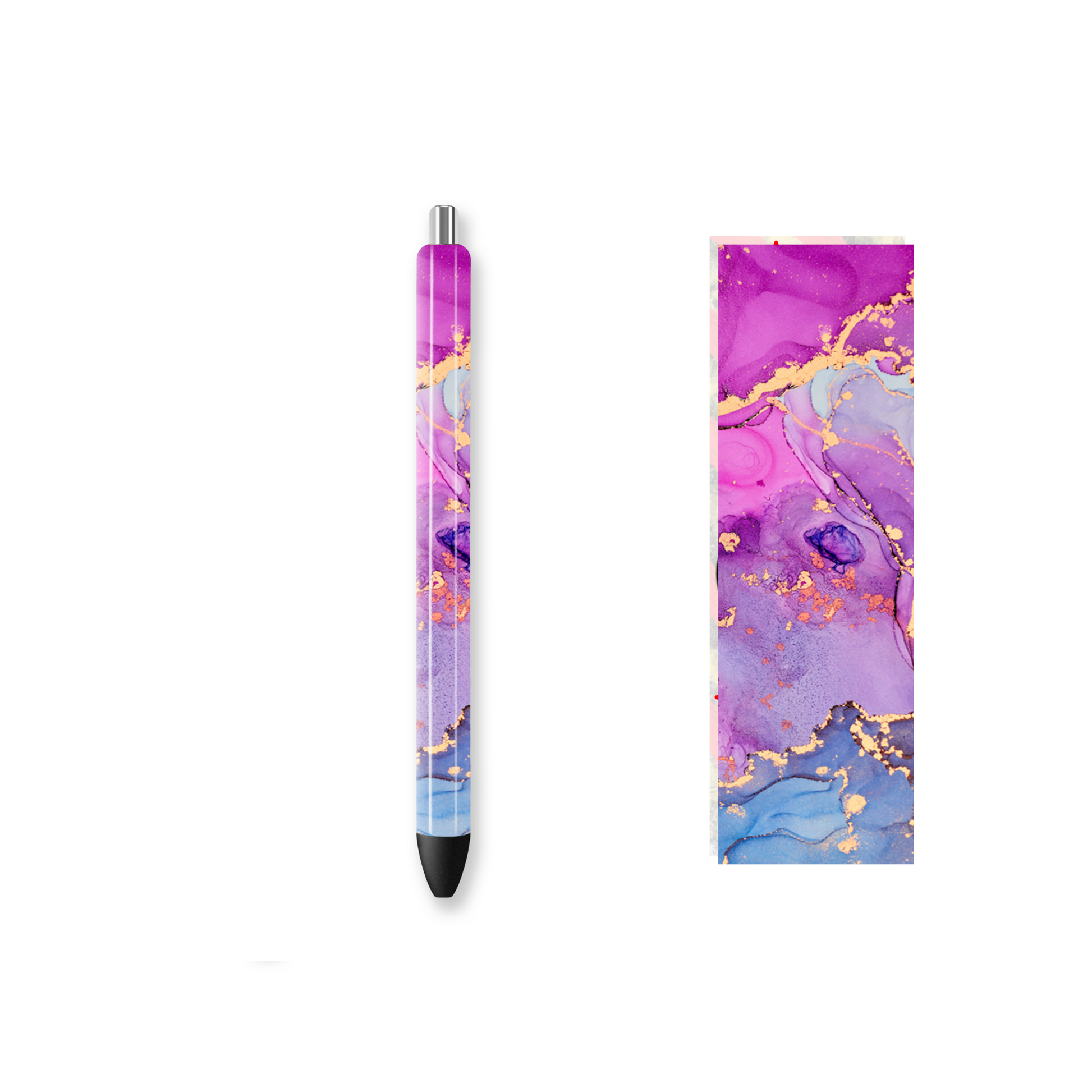 Pen Wrap Vinyl Prints - Purple Marble Alcohol Ink - P100031 - Cutey K Blanks