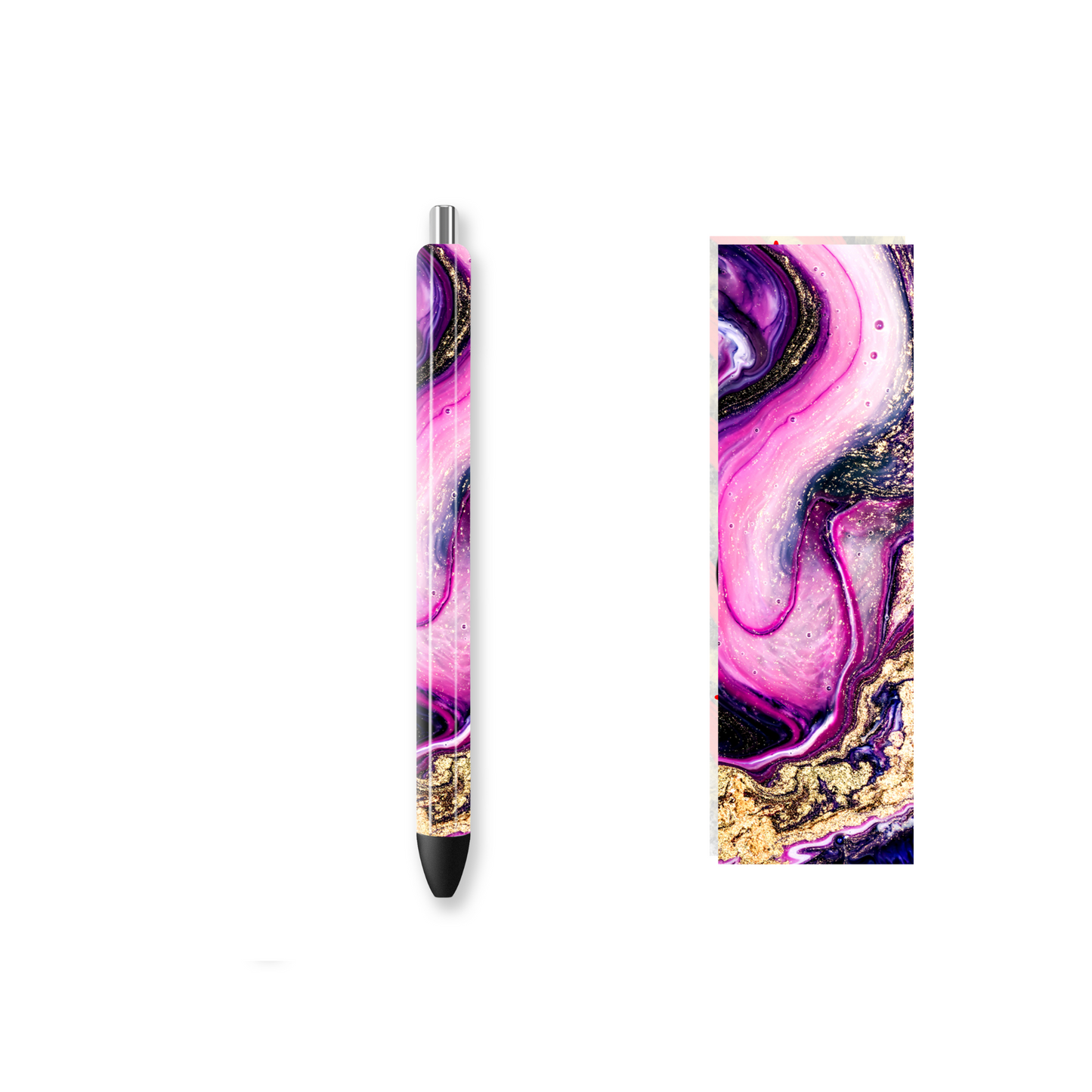 Pen Wrap Vinyl Prints - Purple Marble Alcohol Ink - P100032 - Cutey K Blanks