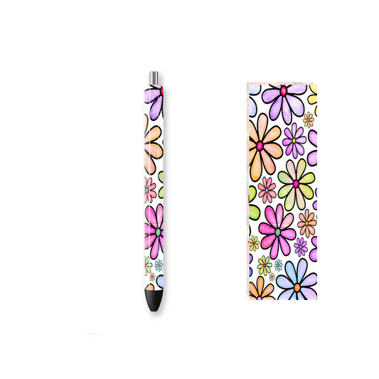 Pen Wrap Vinyl Prints - Flower - P100047 - Cutey K Blanks