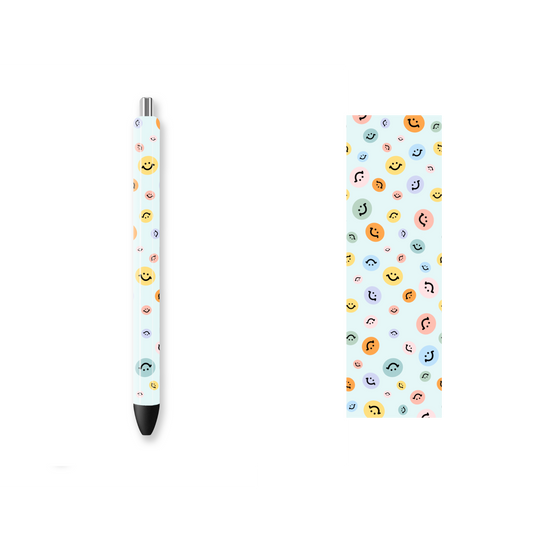 Pen Wrap Vinyl Prints - Smiley Face - P100006 - Cutey K Blanks