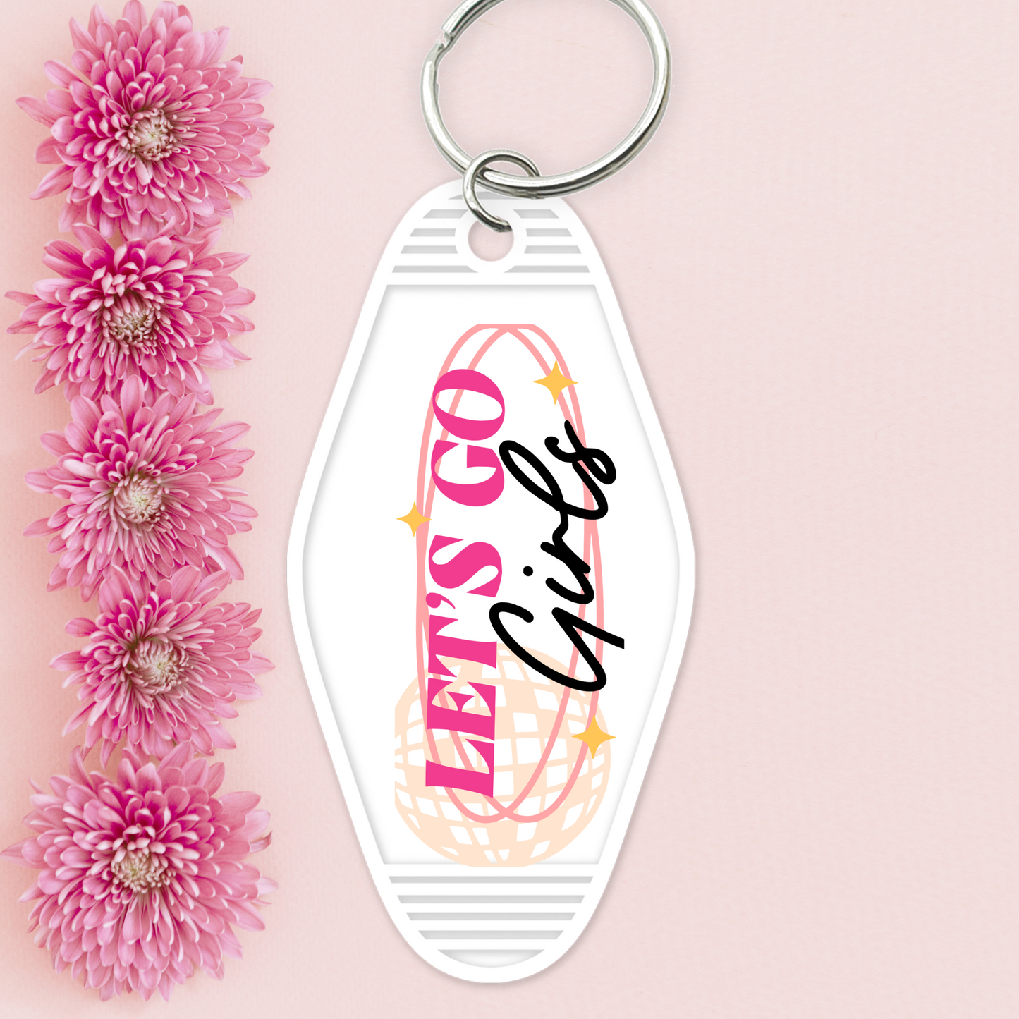 UV DTF Motel Keychain - Let's Go Girls - UVDTFKEY026