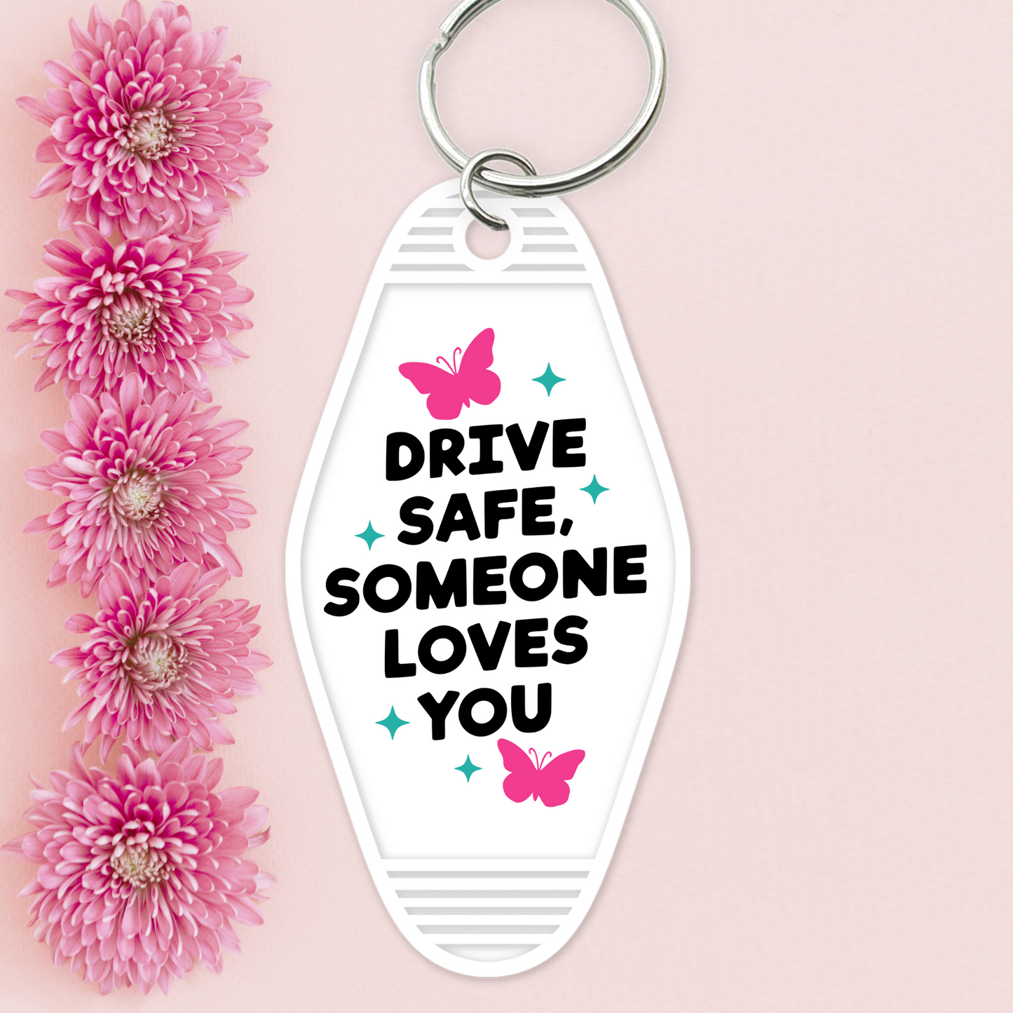 UV DTF Motel Keychain - Drive Safe - UVDTFKEY017