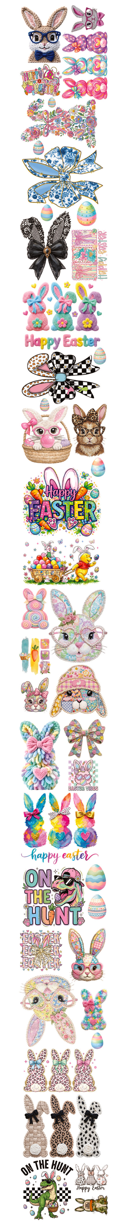 Pre-Made Gang Sheet: Easter| DTF T-Shirt Transfer | Ready to Press | DIY Heat Transfer for Clothing, Hoodies, Sweatshirt