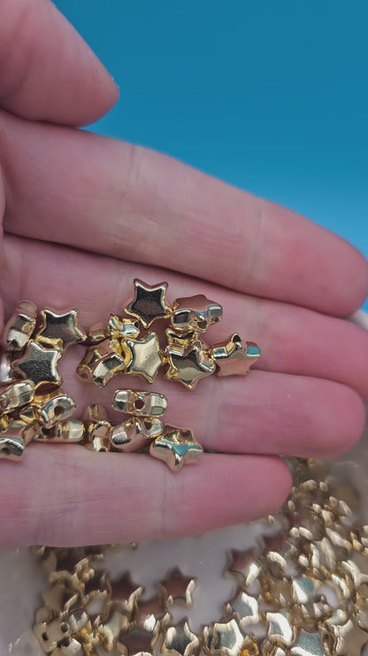 Gold Mini Stars | Acrylic mini stars for bracelets | friendship bracelet beads | bead accessories