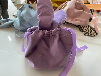 Easter Drawstring Velvet Bunny Ear Basket for Sublimation and HTV - Cutey K Blanks