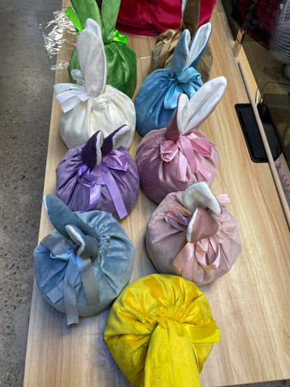 Easter Drawstring Velvet Bunny Ear Basket for Sublimation and HTV - Cutey K Blanks