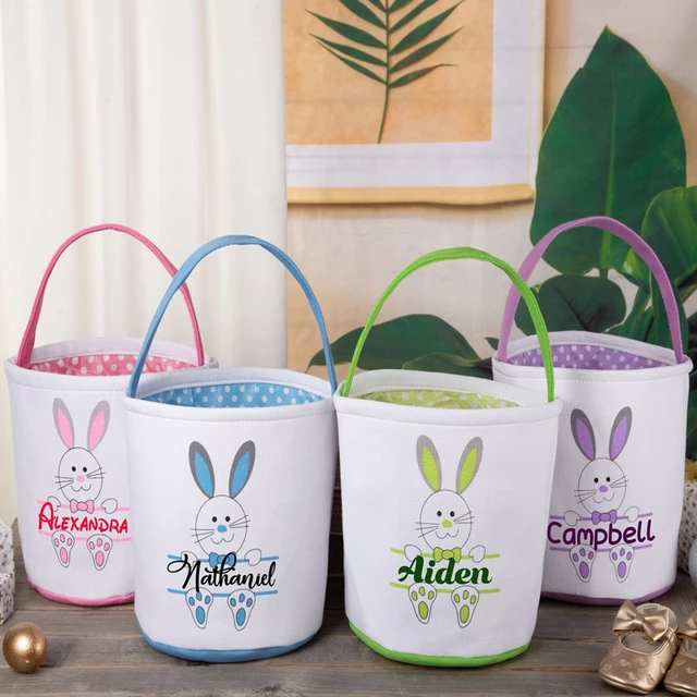 Canvas Bunny Easter Baskets - Cutey K Blanks