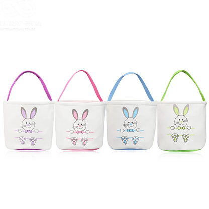 Canvas Bunny Easter Baskets - Cutey K Blanks