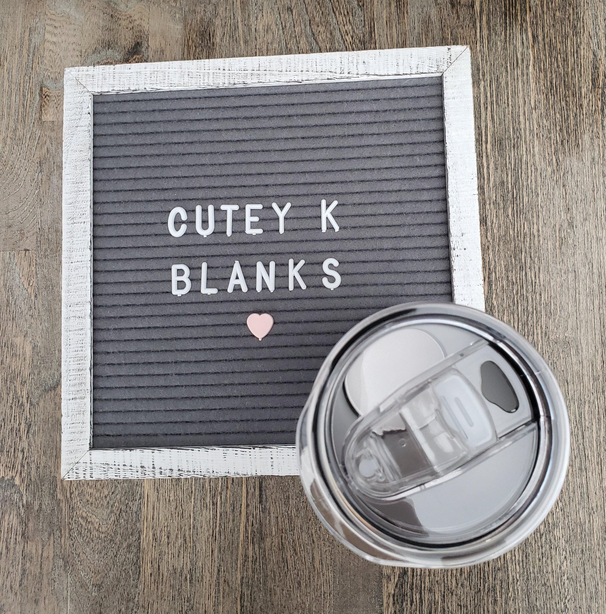 20oz White Sublimation Straight Tumbler with Slide Lid - Cutey K Blanks