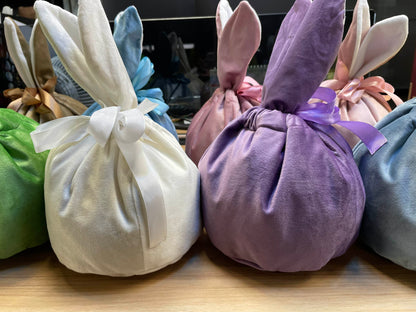 Easter Drawstring Velvet Bunny Ear Basket for Sublimation and HTV - Cutey K Blanks