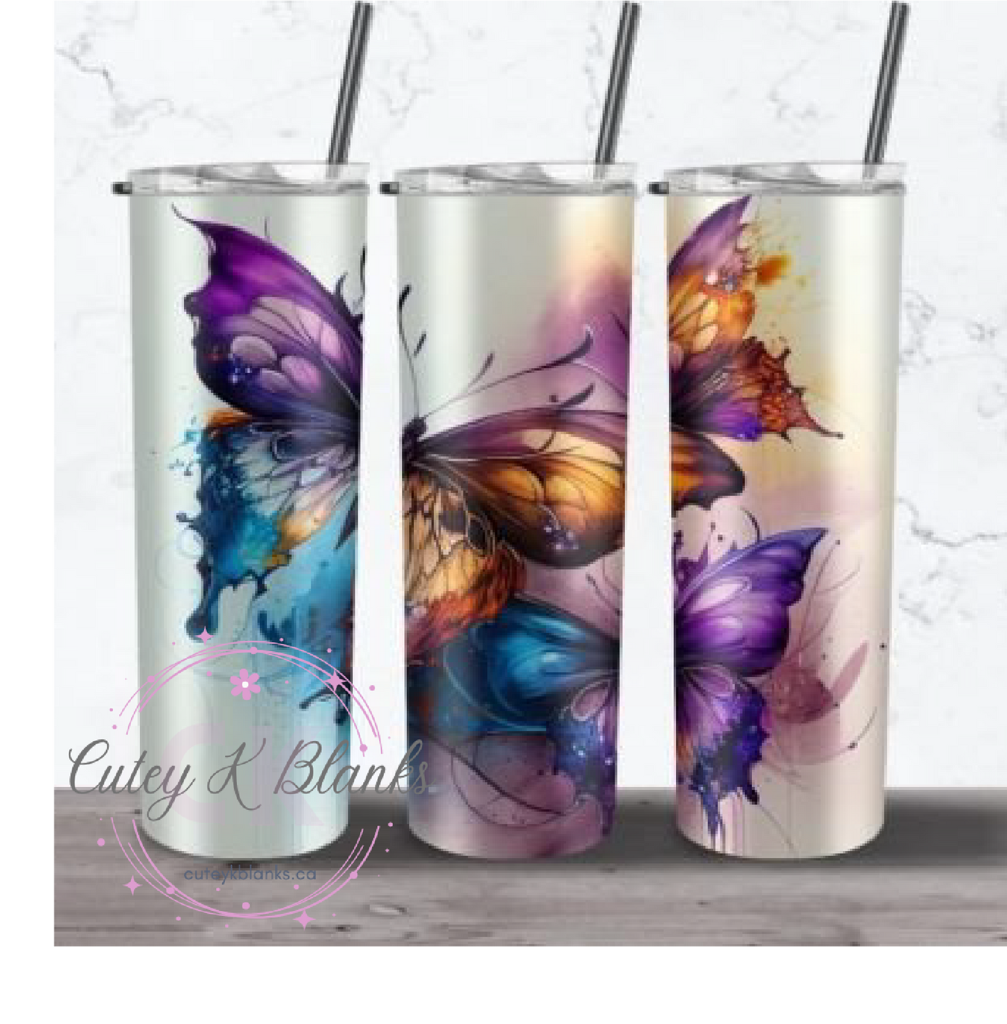 Tumbler Wraps  - Butterfly - TW100026 - Cutey K Blanks