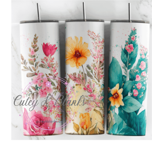 Tumbler Wraps  - Spring Flower - TW100028 - Cutey K Blanks