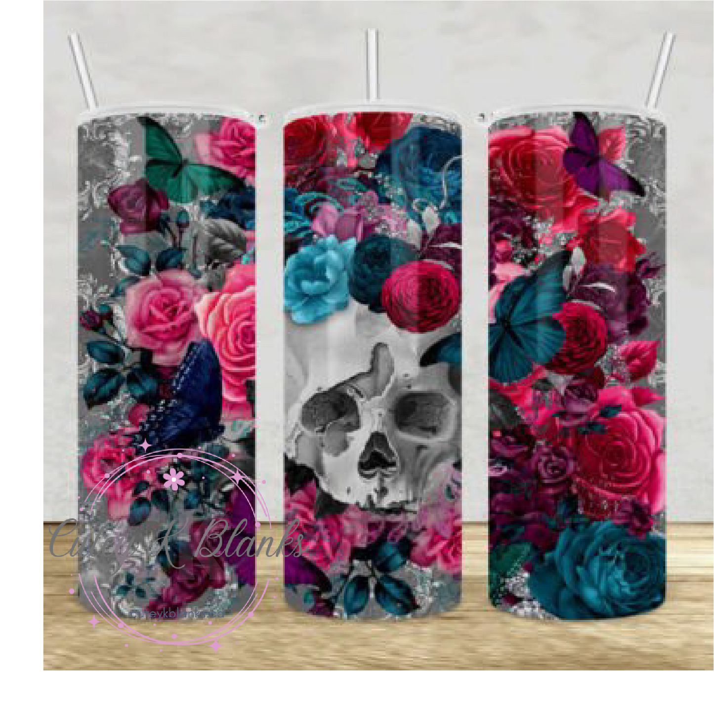 Tumbler Wraps  - Skulls - TW100037 - Cutey K Blanks