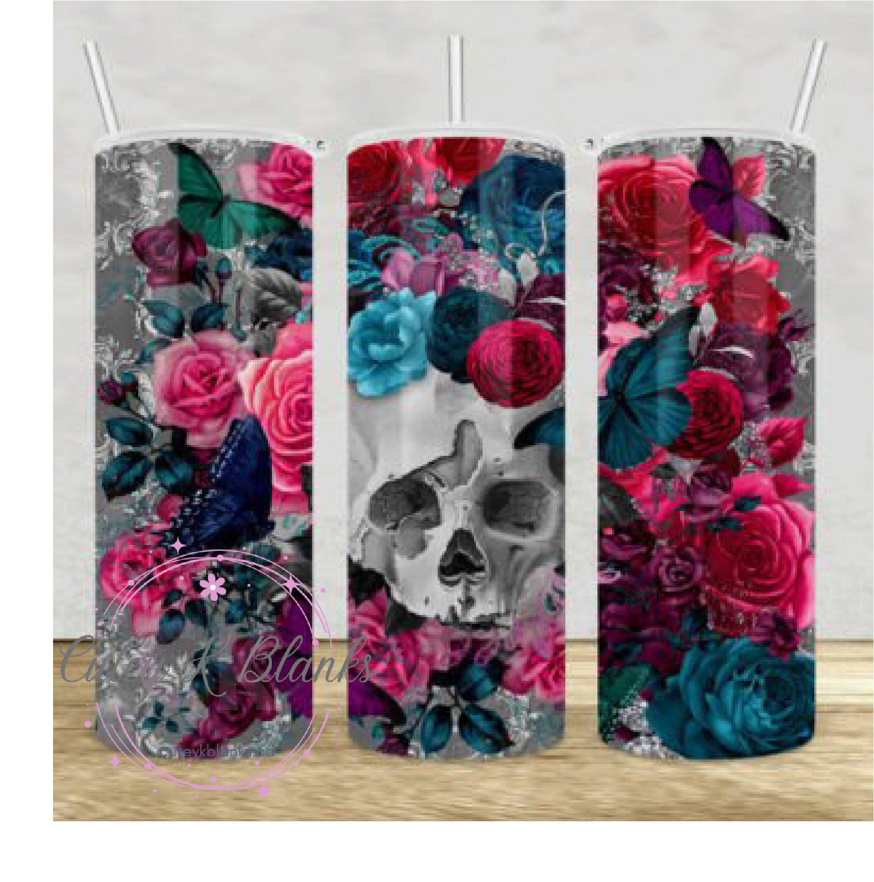 Tumbler Wraps  - Skulls - TW100037 - Cutey K Blanks