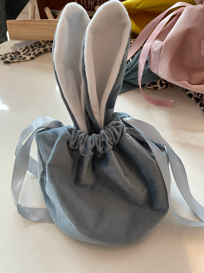 Easter Drawstring Velvet Bunny Ear Basket for Sublimation and HTV - Cutey K Blanks
