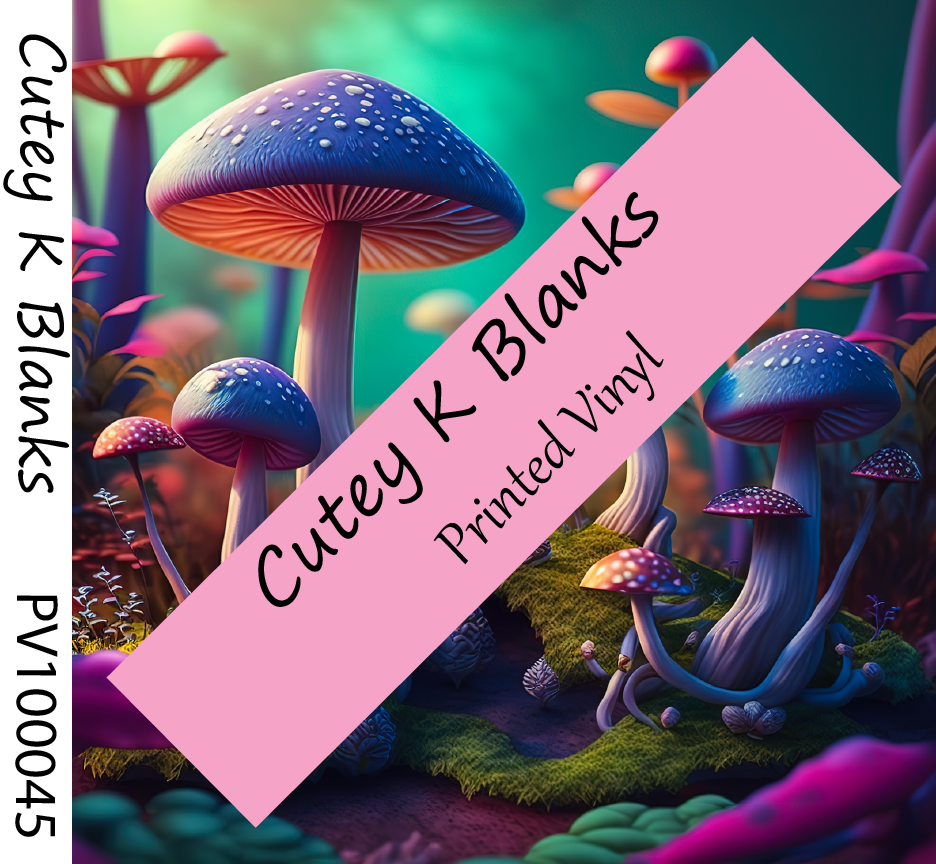 Printed Vinyl and HTV  - Psychadelic Mushrooms - PV100045 - Cutey K Blanks