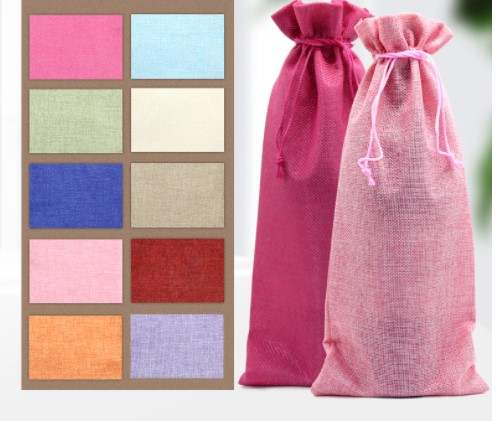 Burlap Wine Bags in 10 Colours - Cutey K Blanks