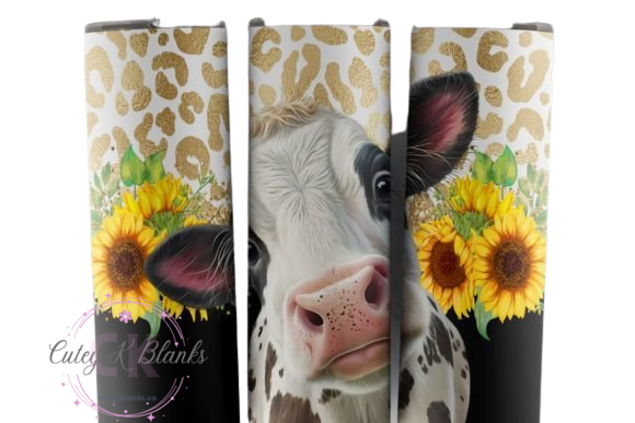 Tumbler Wraps  - Cow Sunflower - TW100007 - Cutey K Blanks