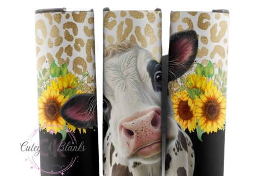 Tumbler Wraps  - Cow Sunflower - TW100007 - Cutey K Blanks