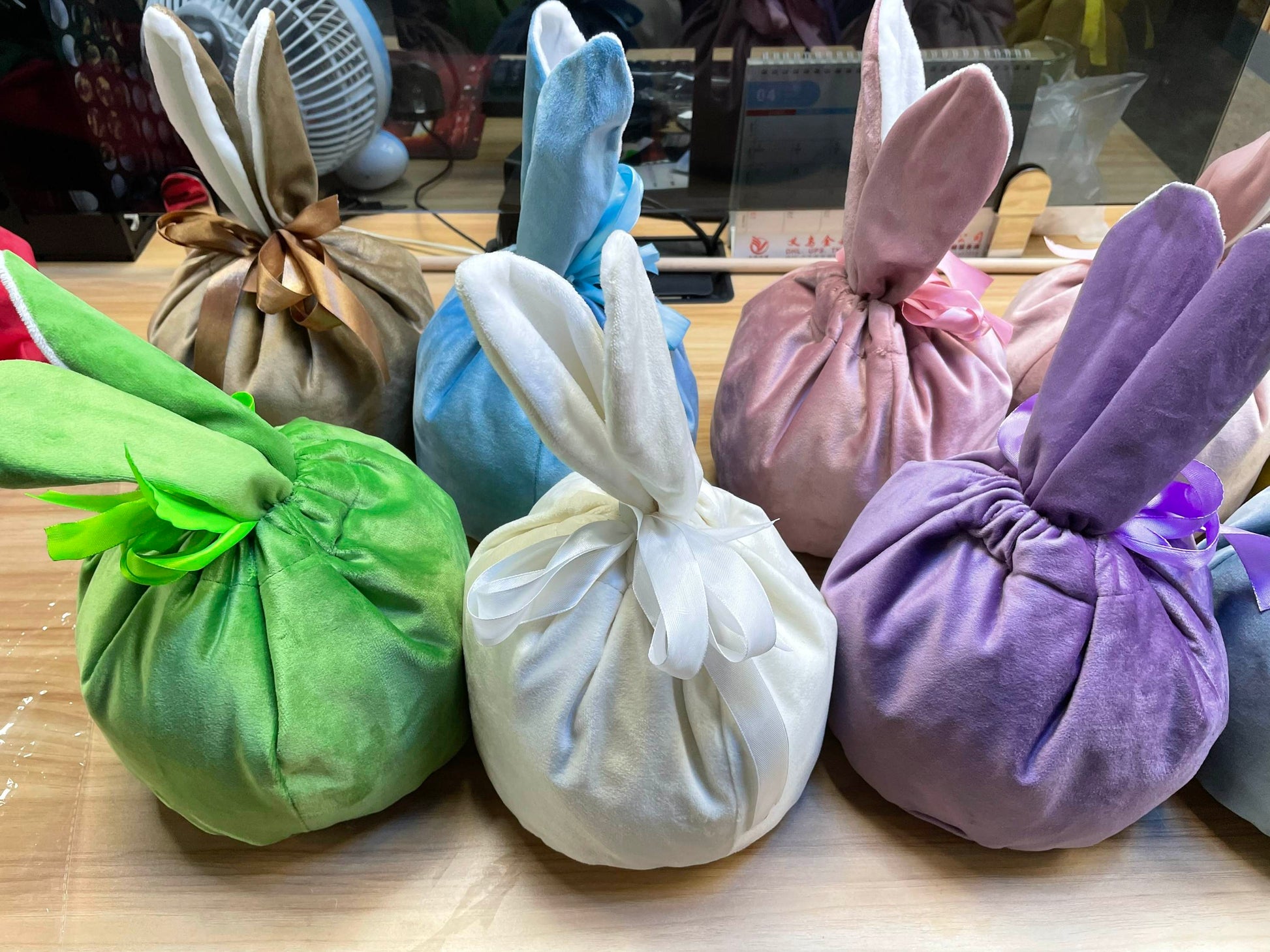 Easter Drawstring Velvet Bunny Ear Basket for Sublimation and HTV - Cutey K Blanks