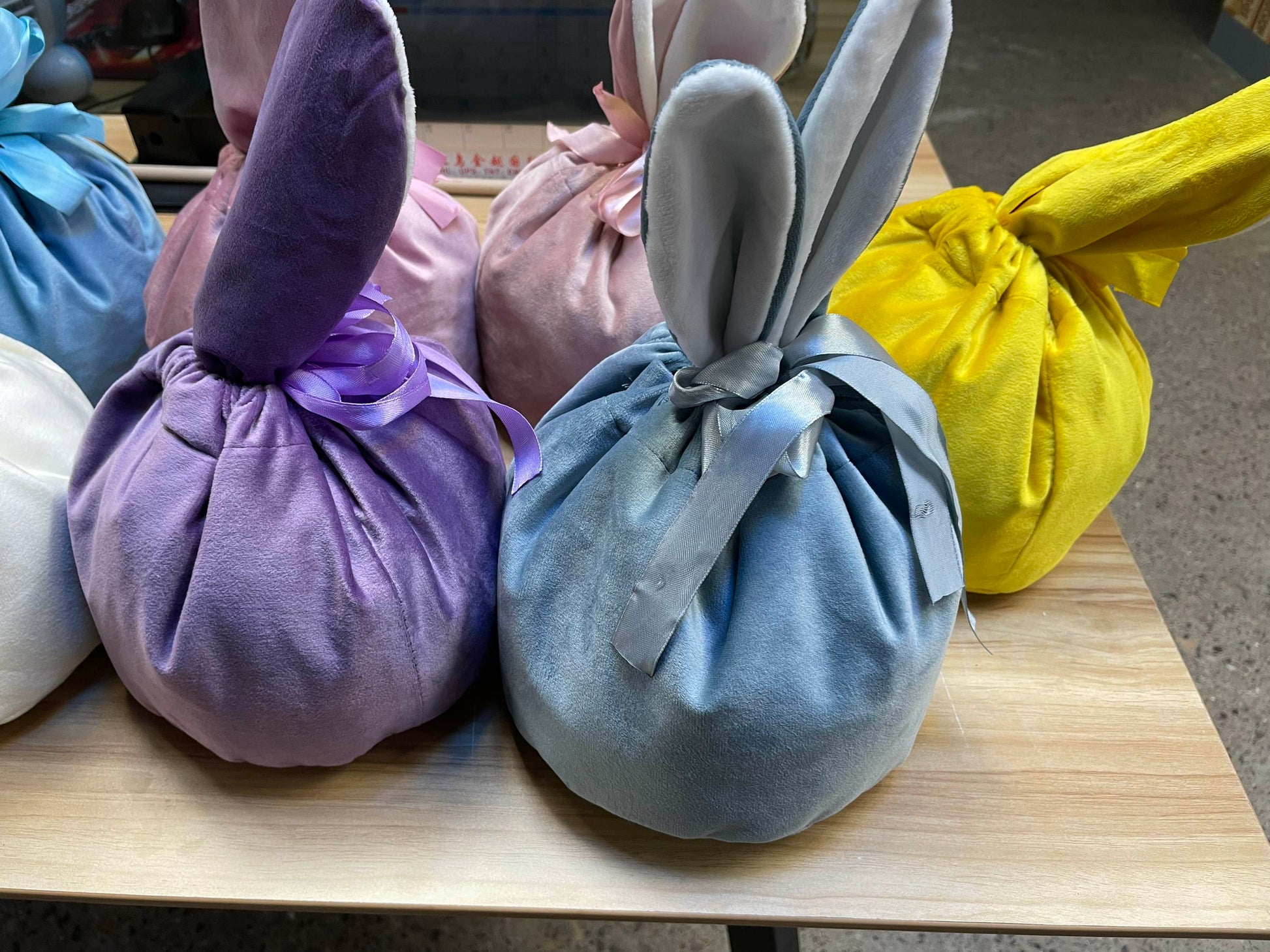 Easter Drawstring Velvet Bunny Ear Basket for Sublimation and HTV - Cutey K Blanks